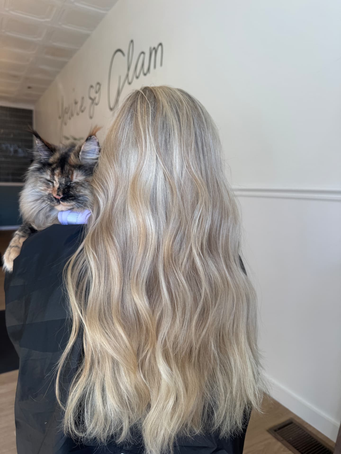 Blonde waves with cat by Haley